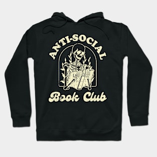 Anti Social Book Club Skeleton Bookworm Reading Hoodie